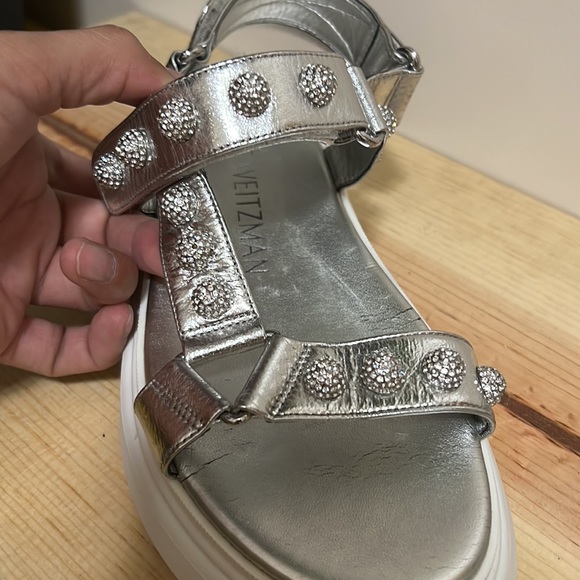 Stuart Weitzman Zoelie Crystal Ball Sandal In Silver - Picture 11 of 12